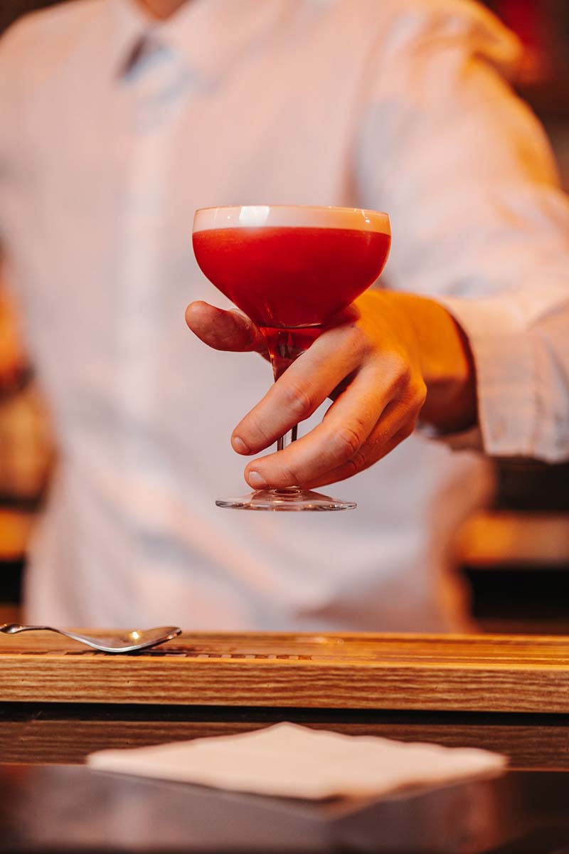 Man serving a cocktail